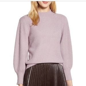 Halogen X Atlantic-Pacific Blouson Sleeve Sweater